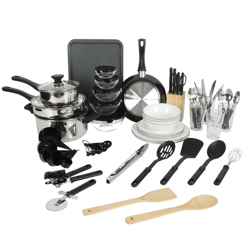 Open 428 File 2026 NewGibson Home 71-Piece Stainless Steel Silver Cookware Combo Set ...