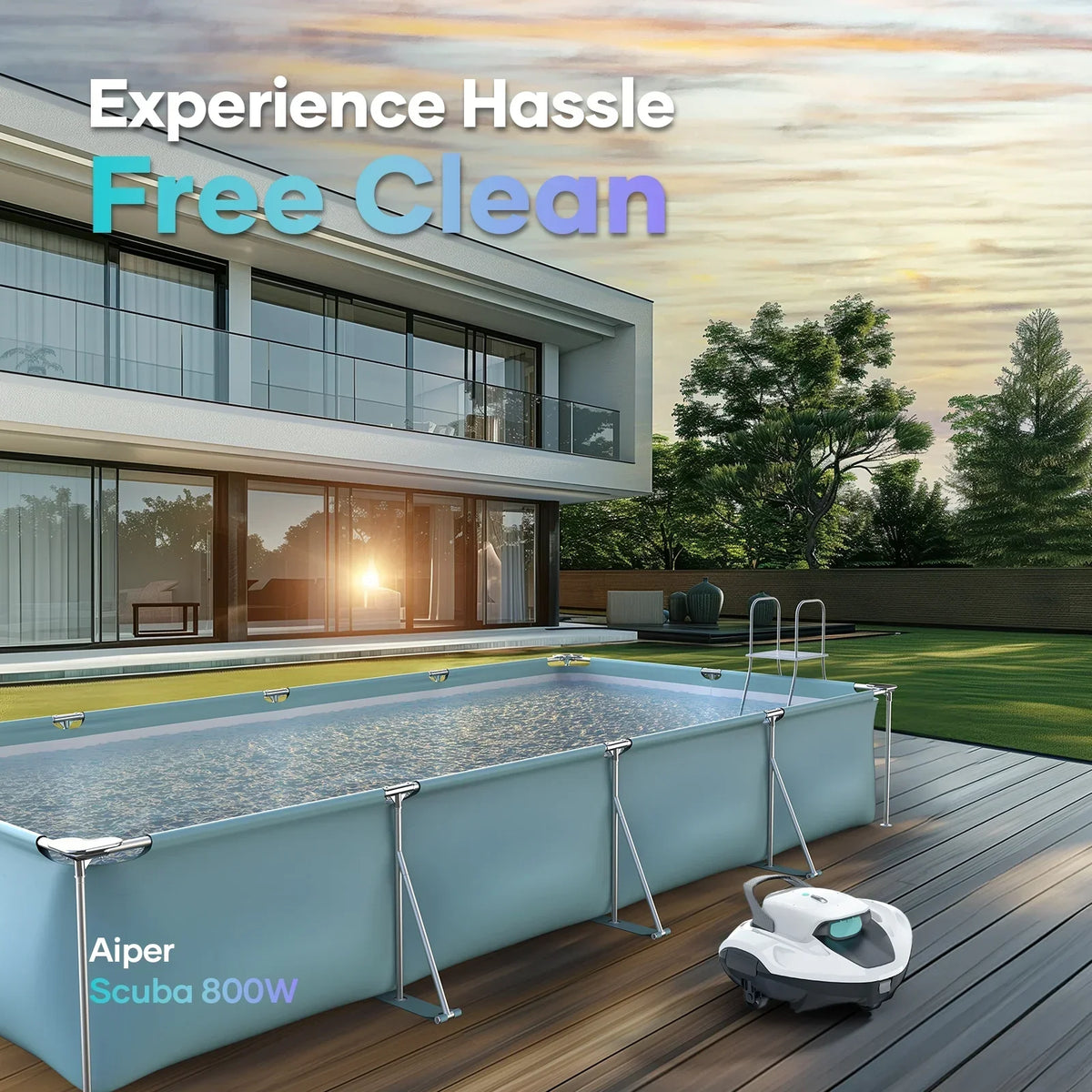 2026 NewAiper Scuba 800W Cordless Robotic Automatic Pool Cleaner for Above Ground Pools