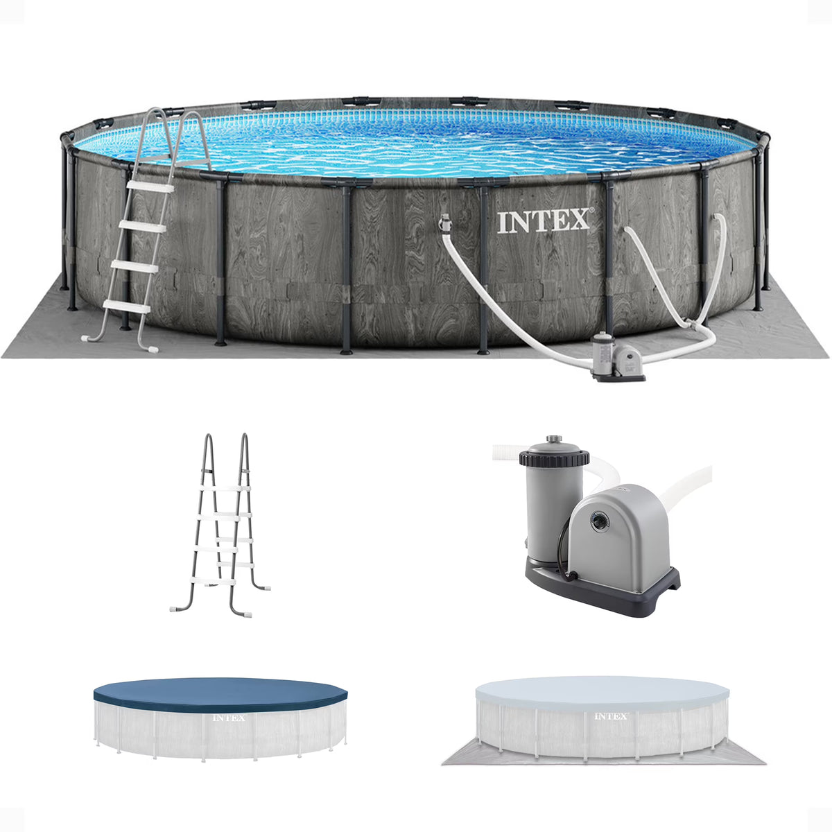 2026 NewIntex 16Ft X 8Ft X 42In Prism Frame Rectangular Pool Set