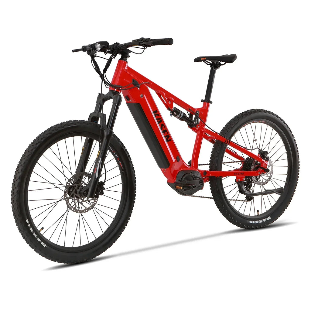 2026 NewKasen Electric Mountain Bike Mid-driven 500w 48v 15ah Full Suspension Throttle and Pedal Assist