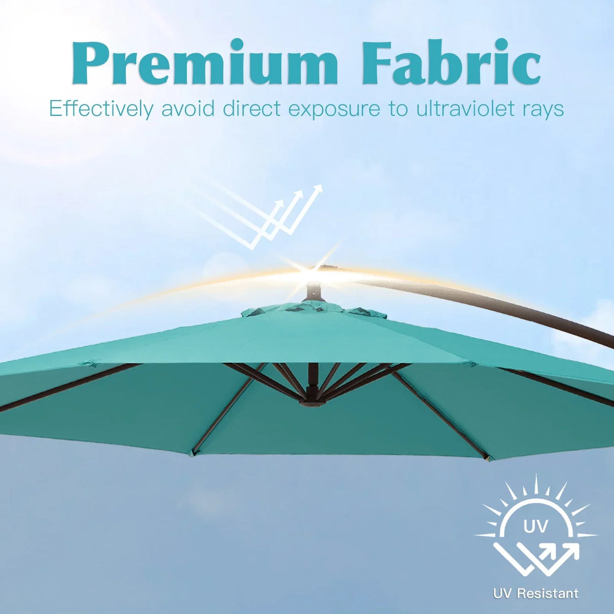 2026 NewJUSTLET 10ft Heavy Duty Patio Hanging Offset Cantilever Patio Umbrella W/ 4-Piece Base Included Included, Beige