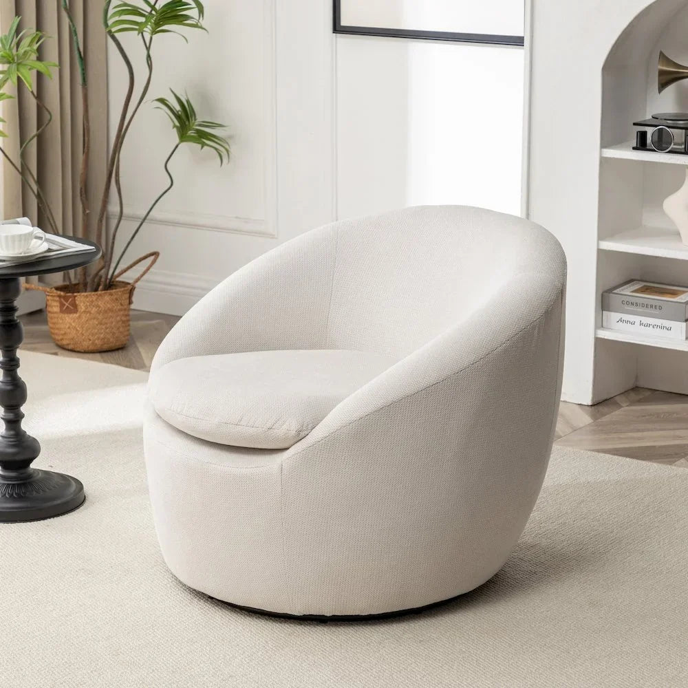 2026 NewRoundhill Furniture Winnie Modern Barrel Chair, 360" Swivel