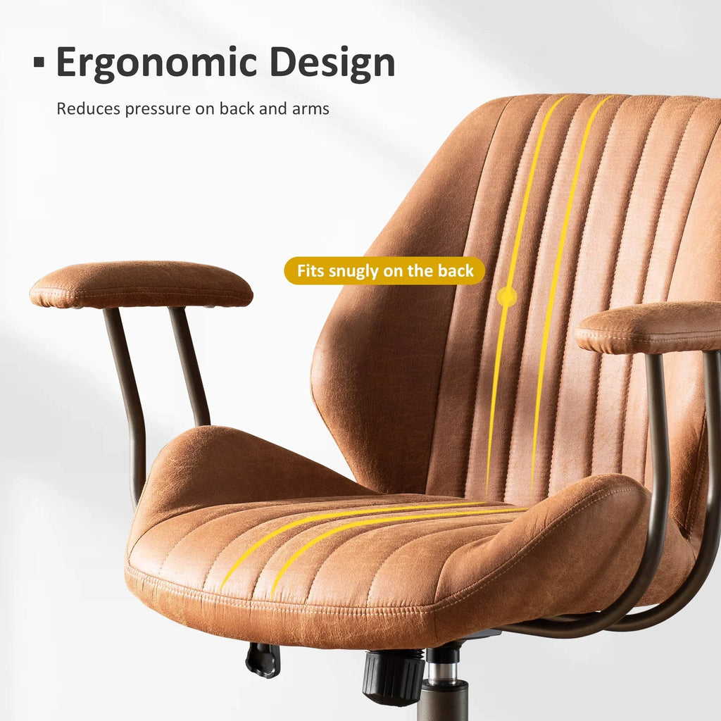 2026 NewOvios Ergonomic Office Chair Modern Computer Desk Suede Fabric Desk Chair with Lumbar Support for Home Office