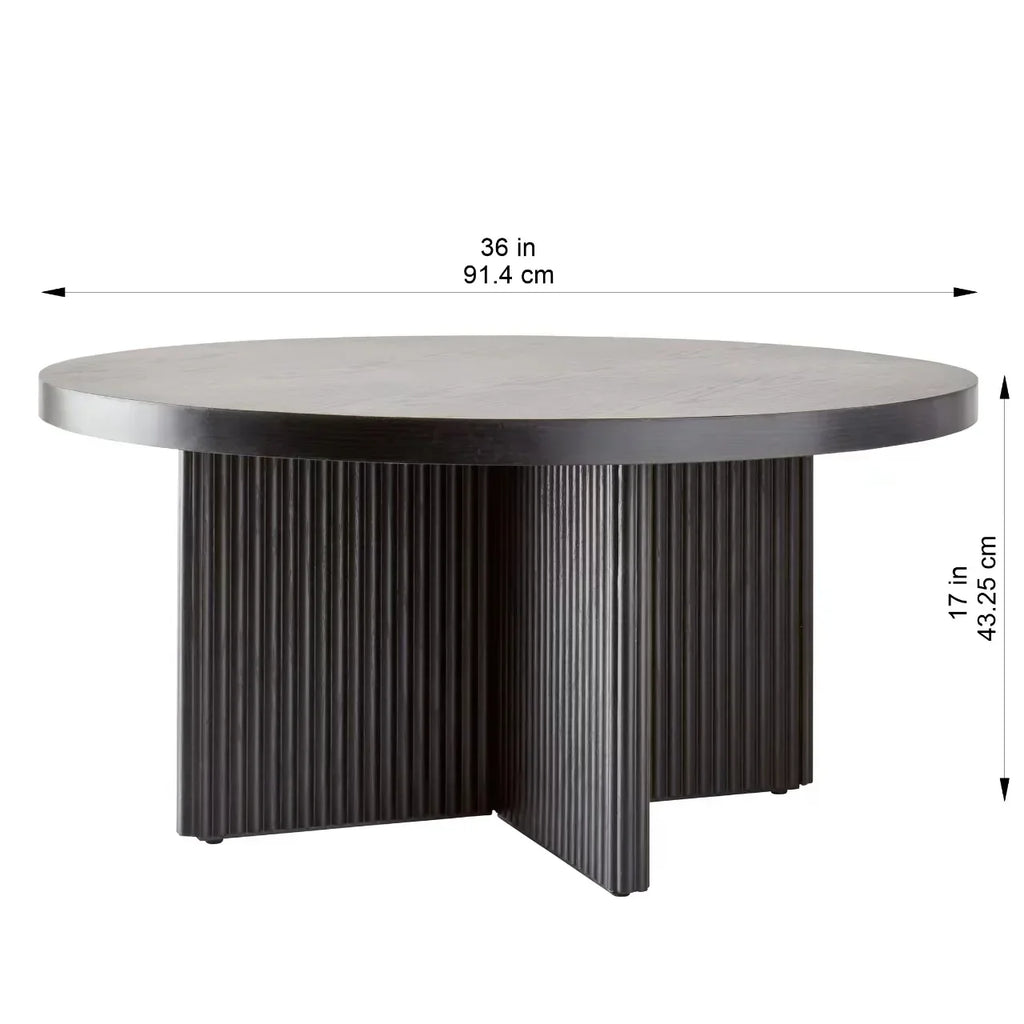 2026 NewBetter Homes & Gardens Lillian Fluted Coffee Table, Natural Pine Finish