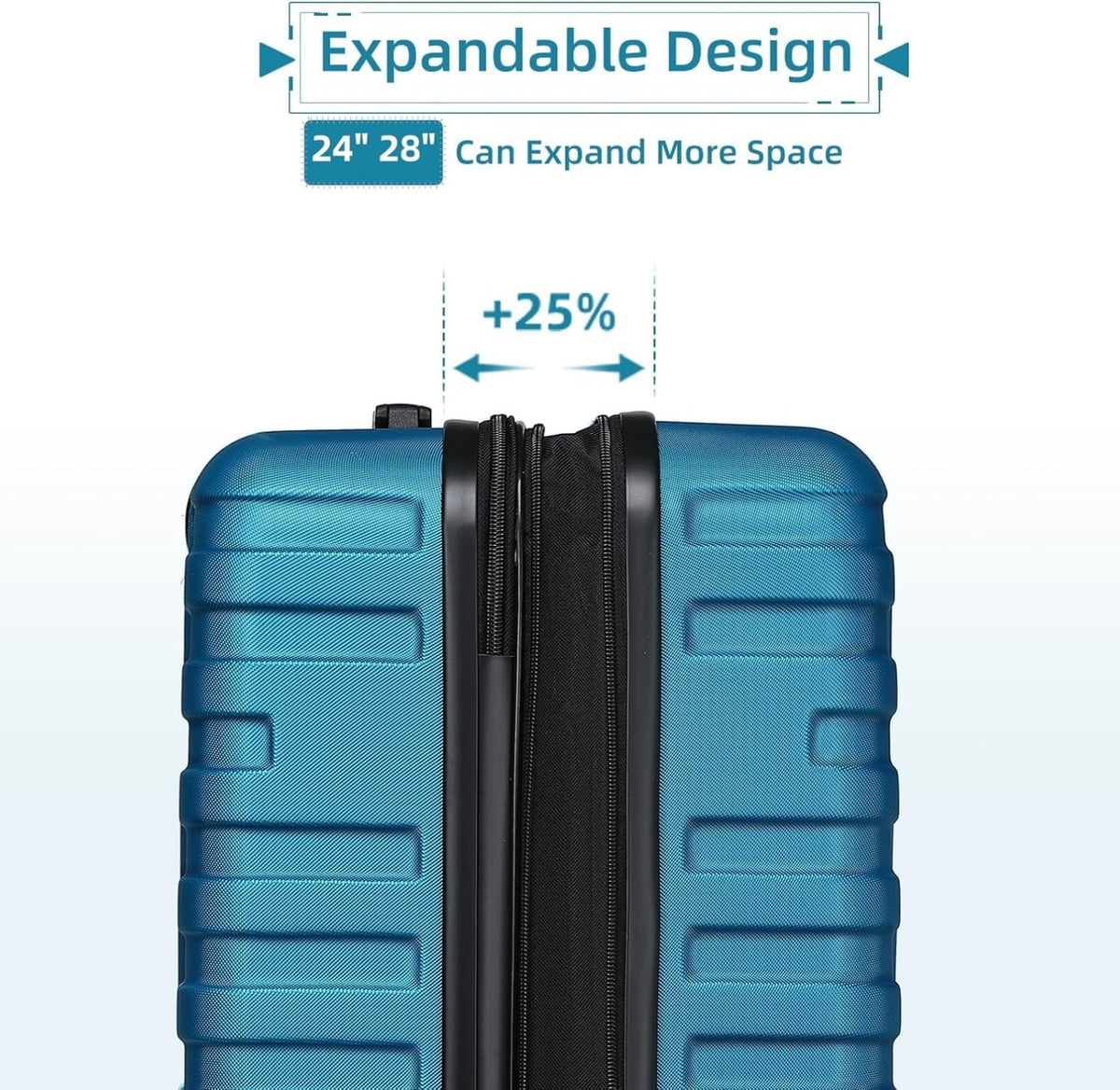 2026 New6-Piece Hardshell Luggage Set with Expandable Spinner Suitcases & TSA Lock, 25% Extra Capacity, Duffel Bag & Toiletry Kit, Cream ABS Suitcases