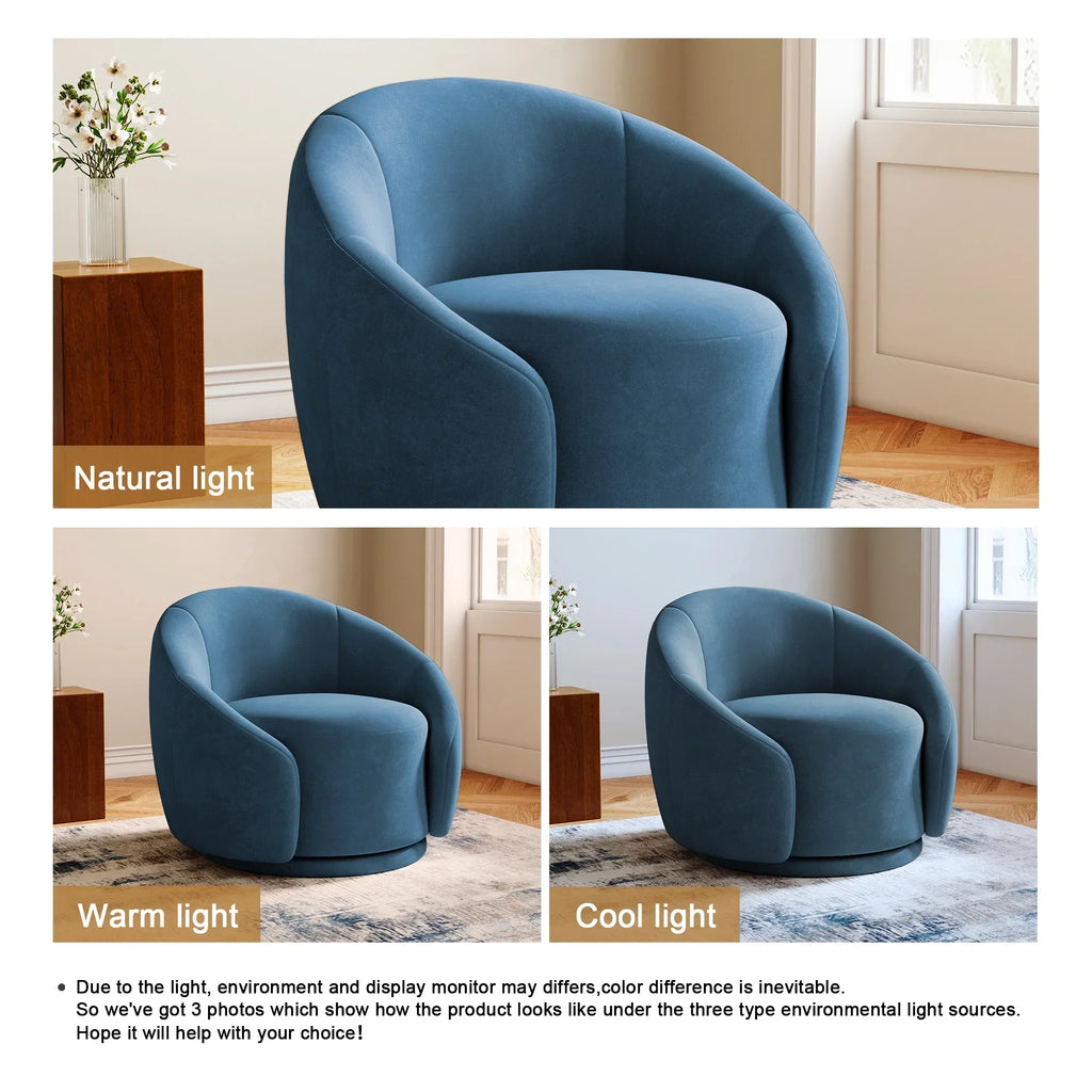 2026 New360" Swivel Accent Chair for Living Room, Boucle Barrel Armchair Single Sofa Chair Reading Chair, Sage Green