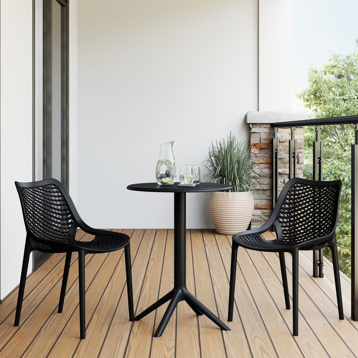 2026 NewWestinTrends Playa 3-Piece Outdoor Resin Patio Bistro Set with Stackable Patio Dining Side Chairs, Olive Green