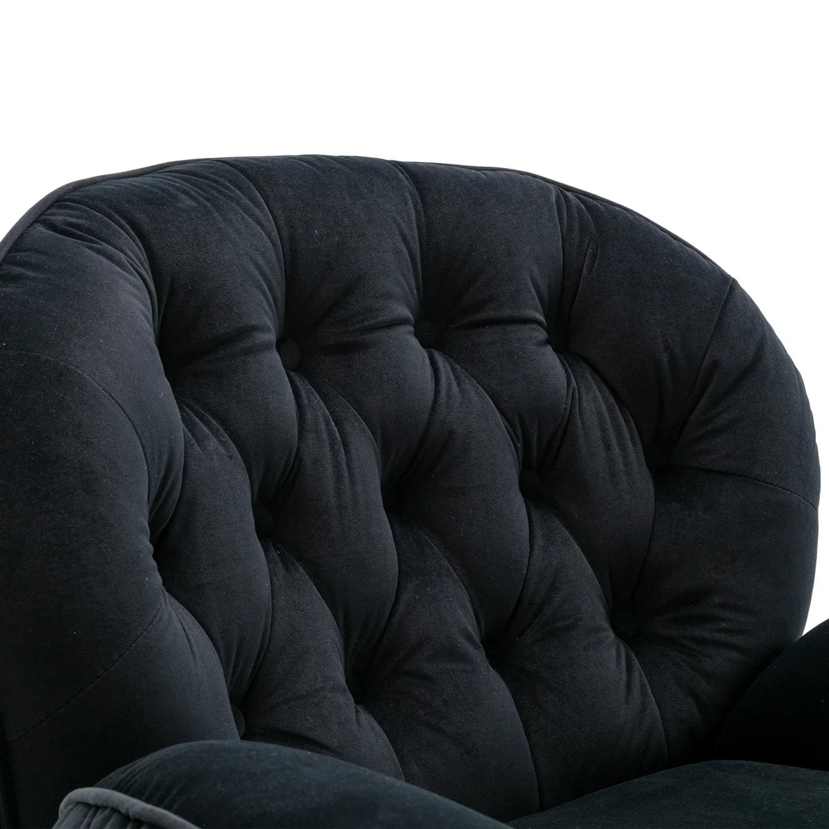 2026 NewVelvet Swivel Accent Chair with Ottoman, Modern Chaise Lounge Chair with Metal Frame and Footstool, Comfy Armchair Reading Chair for Living Room Bedroom Office,Blue