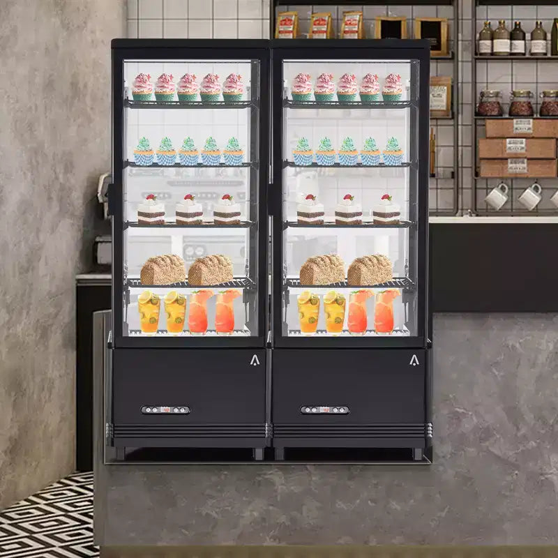 2026 Vitrina refrigerada de sobremesa para tartas, blanca, 3 niveles, 2,4 pies³