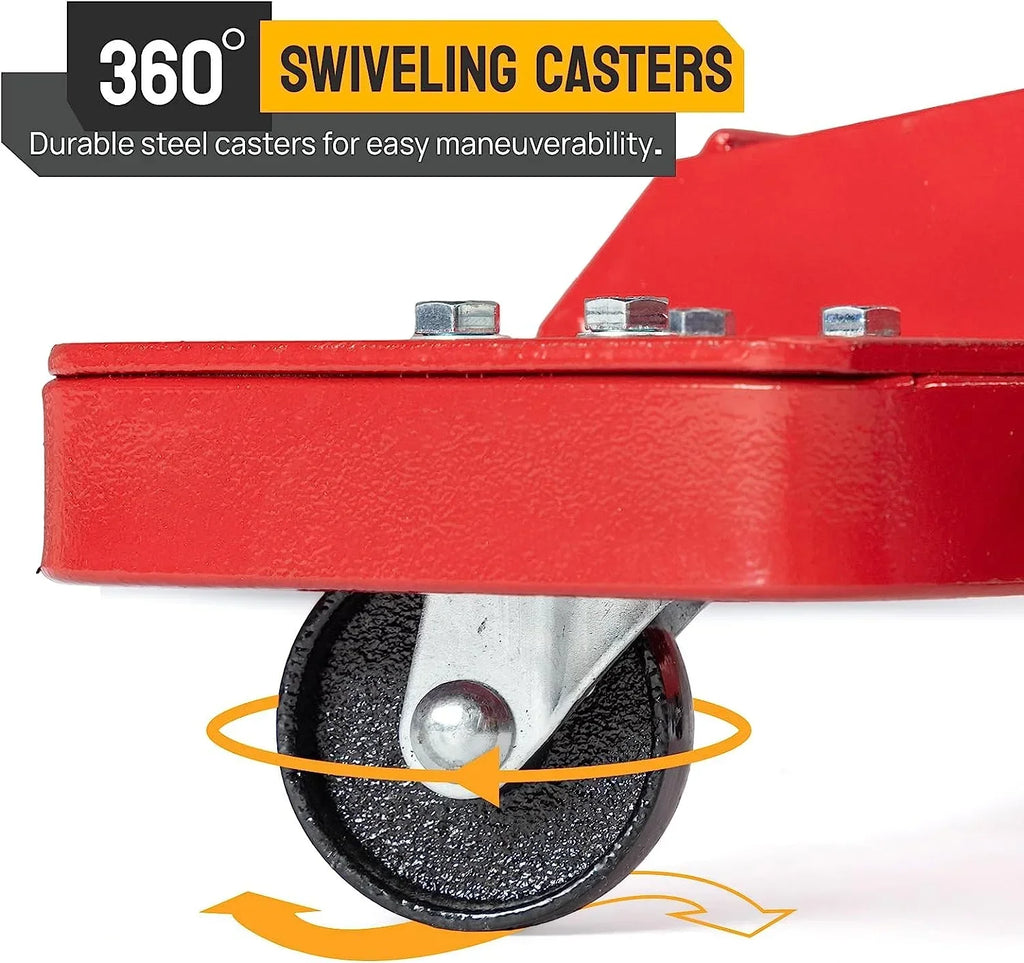 2026 NewTUFFIOM Hydraulic Transmission Service/Floor Jack Lift 1/2 Ton (1,000 lb) Capacity, Low Profile Roll-Under Floor Trolley, Automotive Shop Tool Hoist Lift Lifting Jack, Red