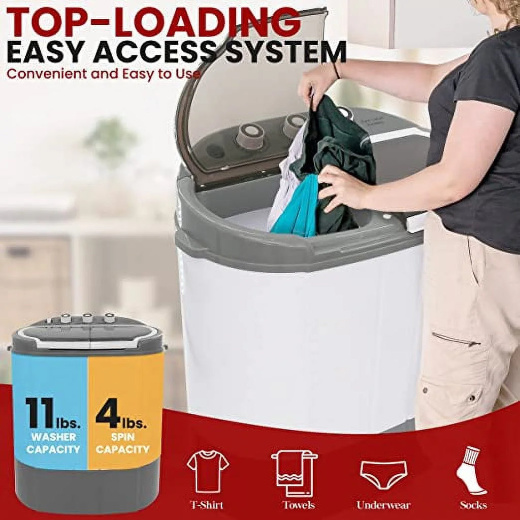 2026 NewPyle Pure Clean 110 Volt 2 in 1 Compact and Portable Washer and Dryer, Gray
