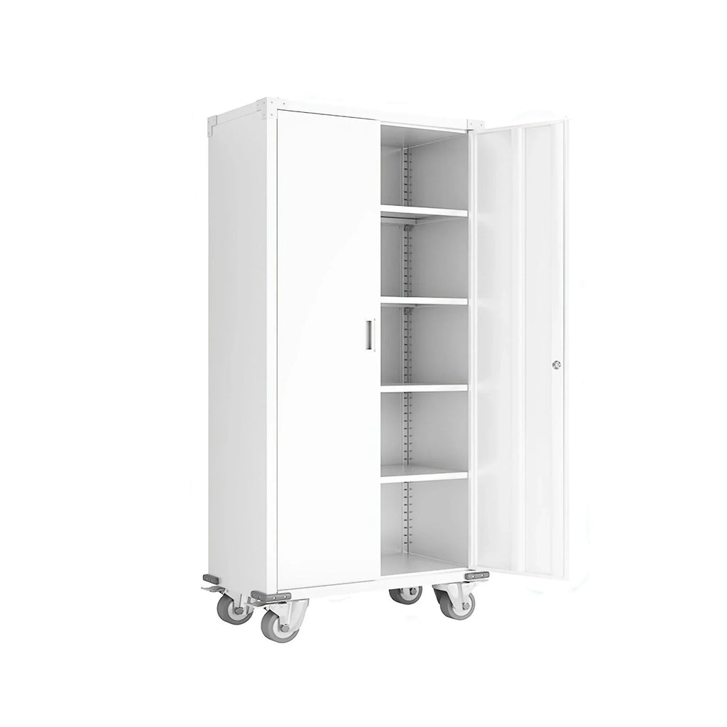 2026 NewAobabo 72 Inch Locking Storage Cabinet w/ Adjustable Shelves, Gray
