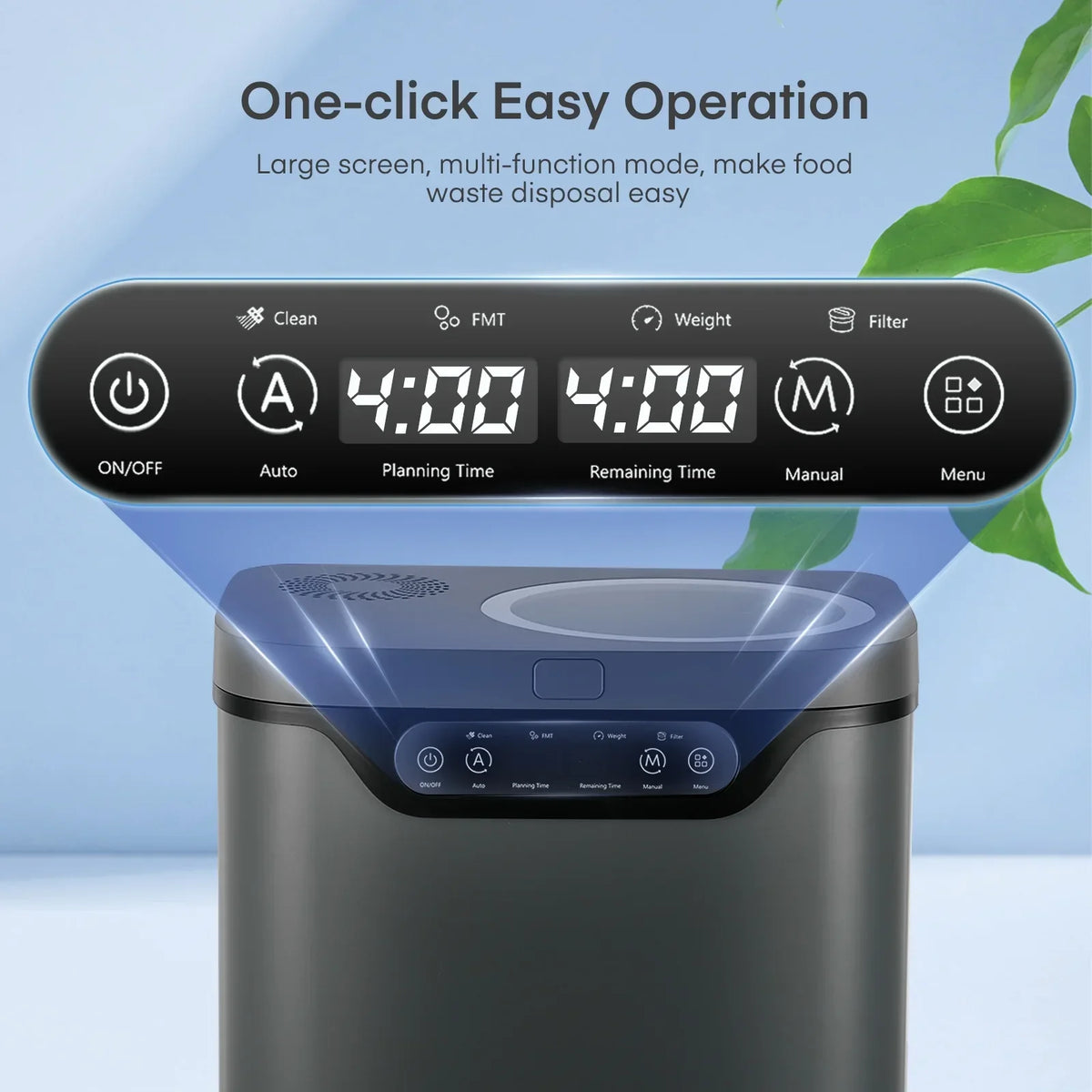 2026 New4L Electric Composter for Kitchen, Countertop Compost Bin Indoor with Visible Window, LED Display