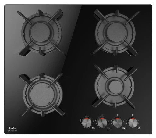 2026 ELECTROLUX EGG6407K Placa de gas 59 x 51 cm, 4 quemadores, rejilla de hierro fundido, negra