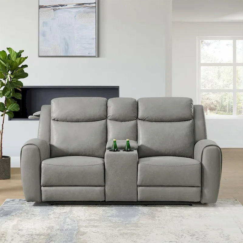 2026 Conjunto reclinable de 2 piezas estilo transicional, gris