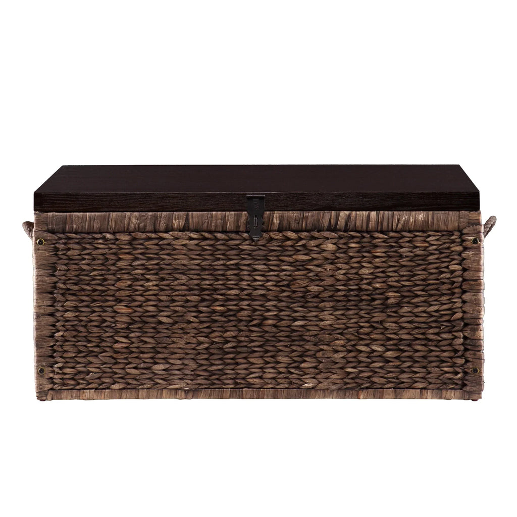 2026 NewSamford Water Hyacinth Storage Trunk, Blackwashed with Espresso