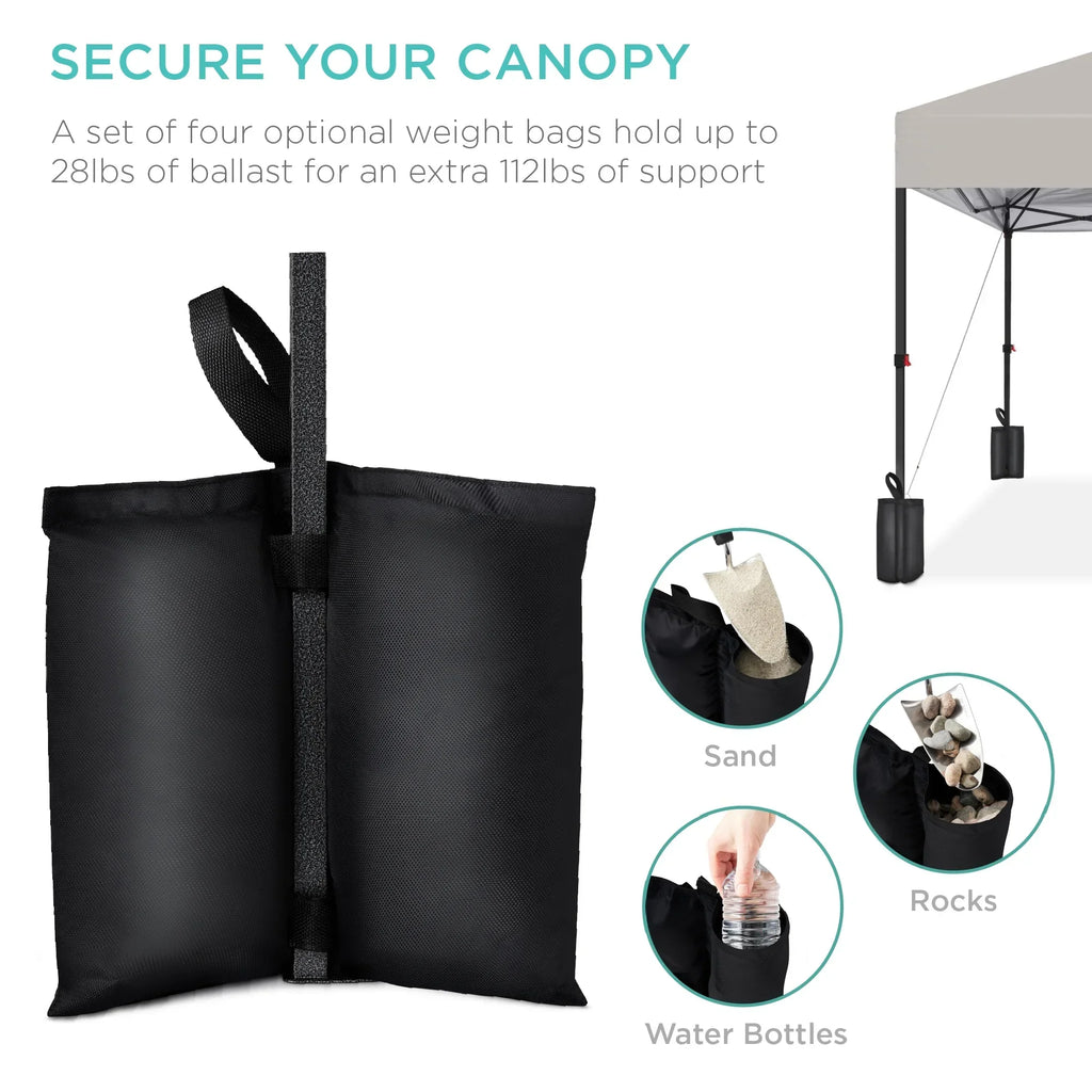 2026 NewBest Choice Products 12x12ft Easy Setup Pop Up Canopy w/ 1-Button Setup, Wheeled Case, 4 Weight Bags - Navy Blue