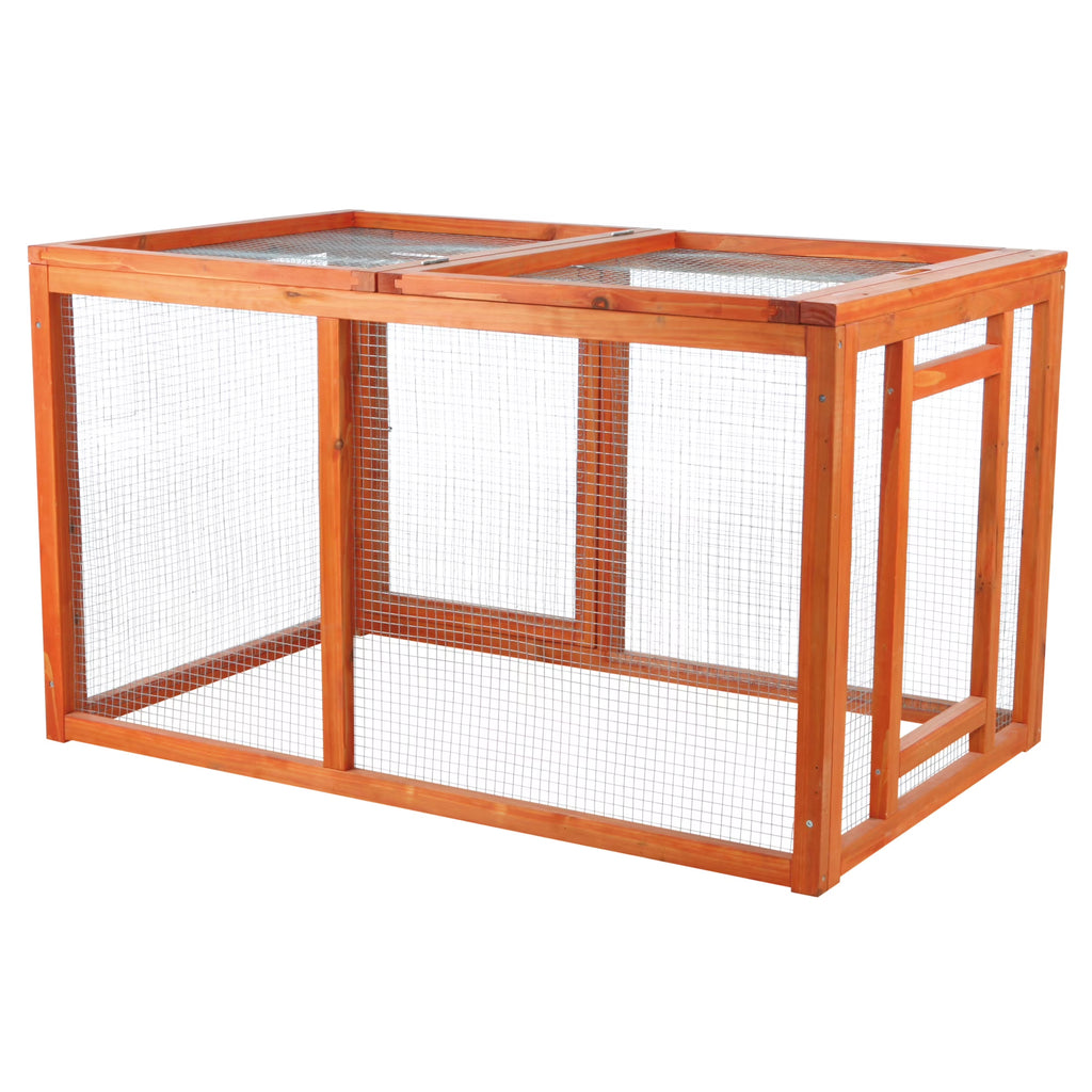 2026 NewTRIXIE Weatherproof Outdoor Wooden Chicken Coop with 2 Nesting Boxes & Run, Brown