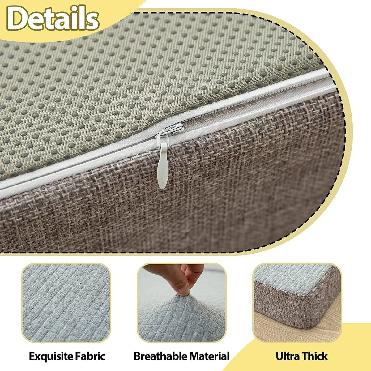 2026 NewMAXYOYO Foldable Mattress, 6 Inch Foam Trifold Mattress Camping Mattress, Portable Floor Mattress Folding Bed with Washable Cover Cot Folding Mattress for Travel, Van, Guest, Grey, 32x75 Inch