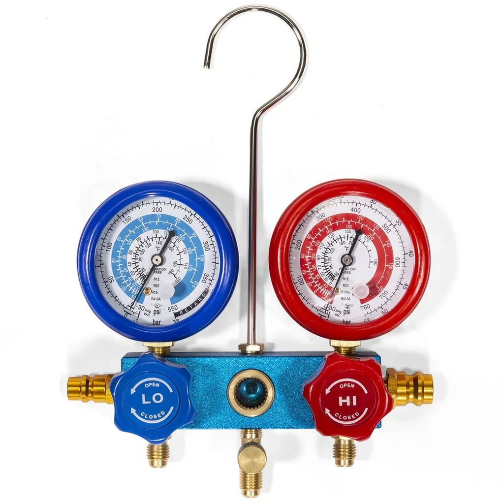 2026 NewAC Repair Complete Set Vacuum Pump HVAC A/C Refrigeration Manifold Gauge R134 Tap & Leak Detector Carrying Bag