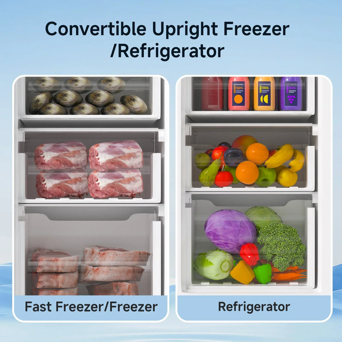 2026 NewBANGSON Upright Freezer, 7.0 Cu.ft Freestanding Freezer, Convertible Upright Freezer/Refrigerator, Single Door for Kitchen, Office, Apartment, Silver