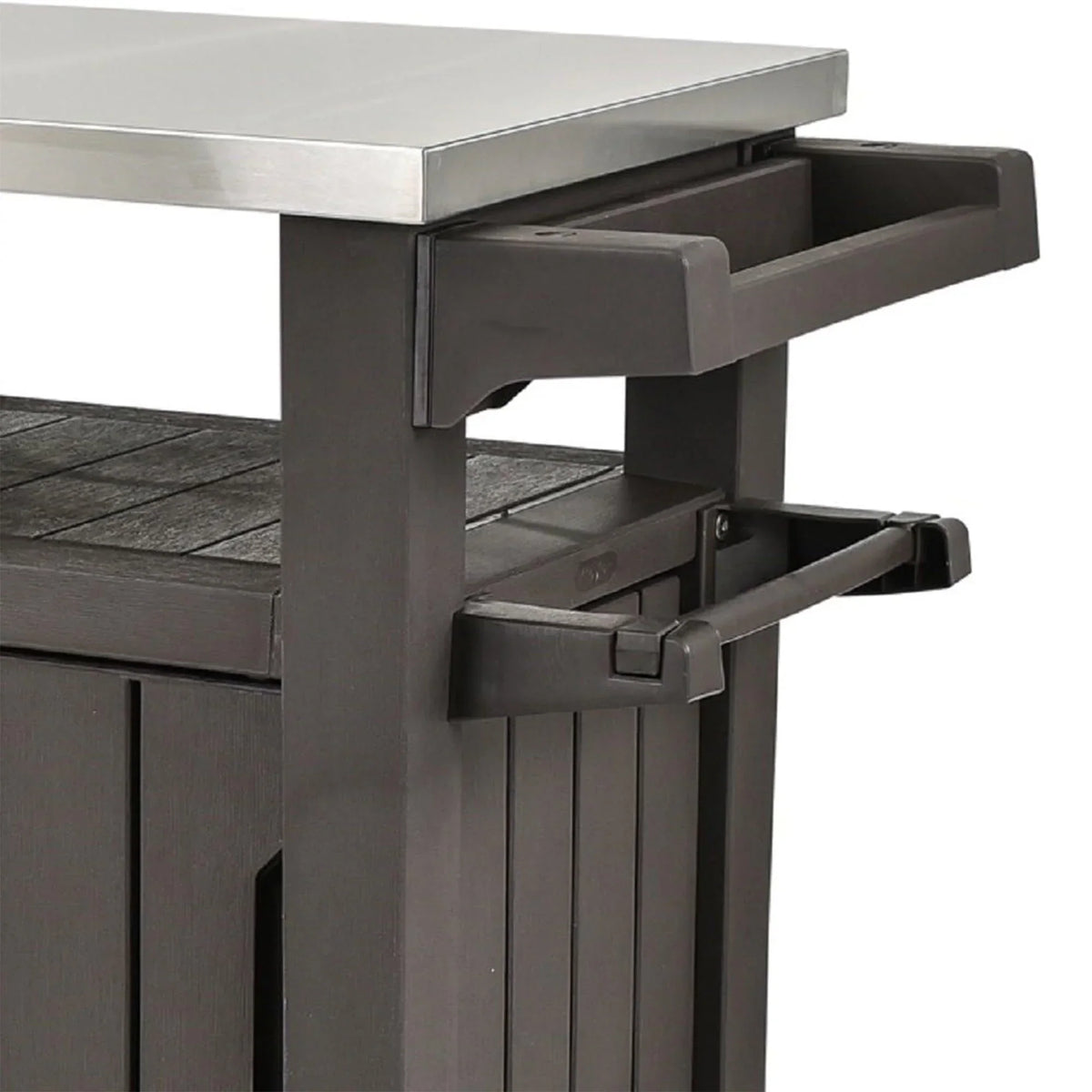 2026 NewKeter Unity XL Outdoor Kitchen Bar Rolling Cart with Storage Cabinet, Brown