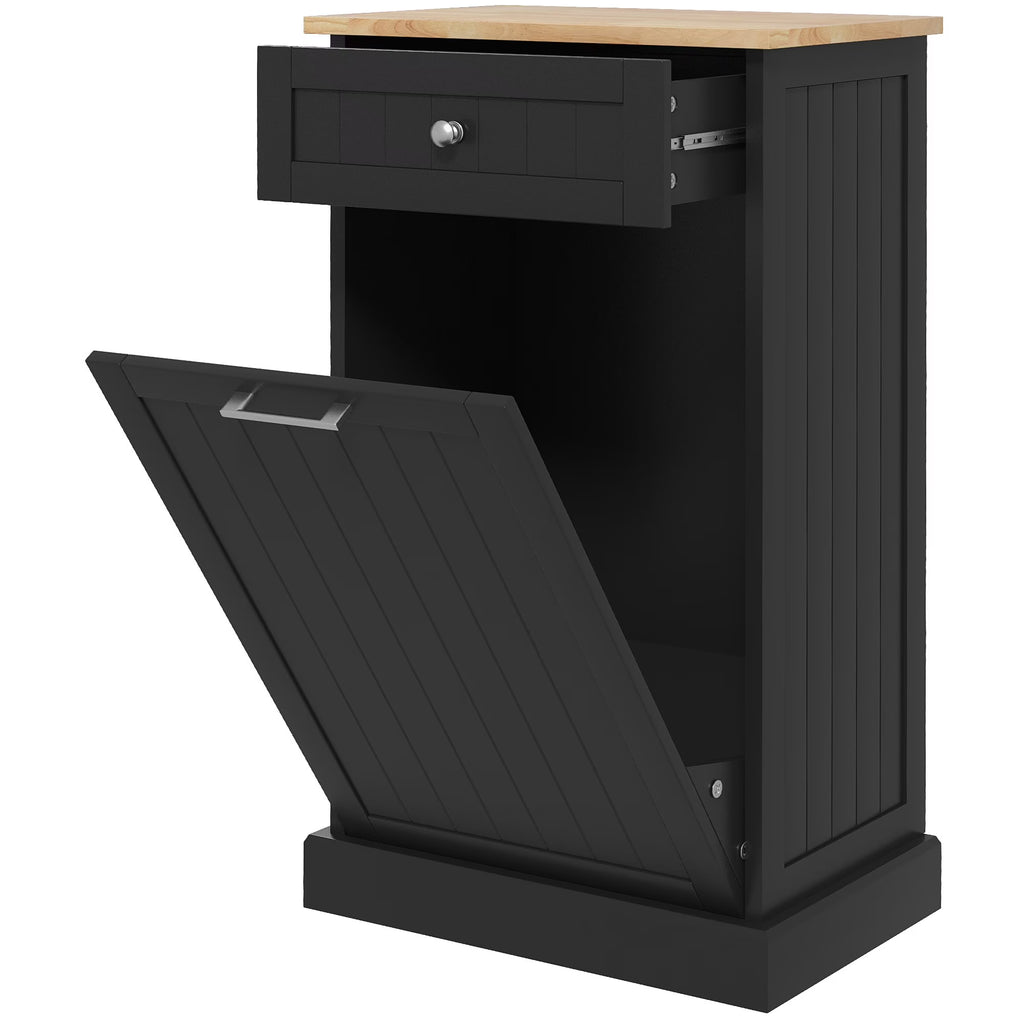 2026 NewHOMCOM Kitchen Tilt Out Trash Bin Cabinet, Free Standing Recycling Cabinet