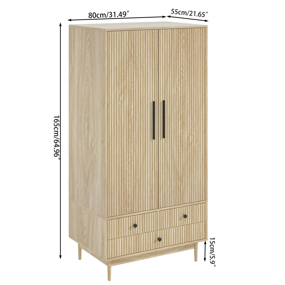 2026 NewArmoire Wardrobe Closet, Closet Wardrobe Cabinet with Drawers and Hanging Rail for Bedroom, White