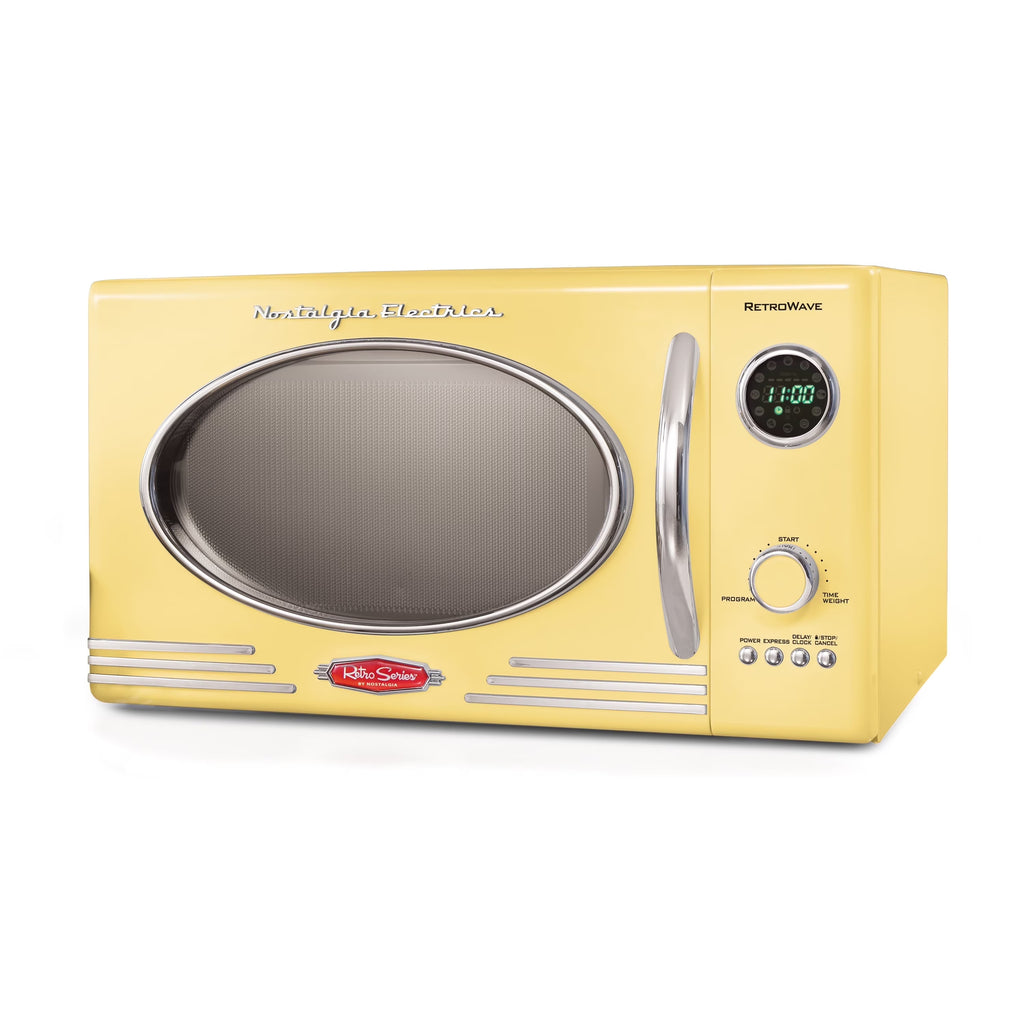 2026 NewNostalgia Retro Microwave for Countertop 0.9 cu ft Vintage Microwave, Ivory