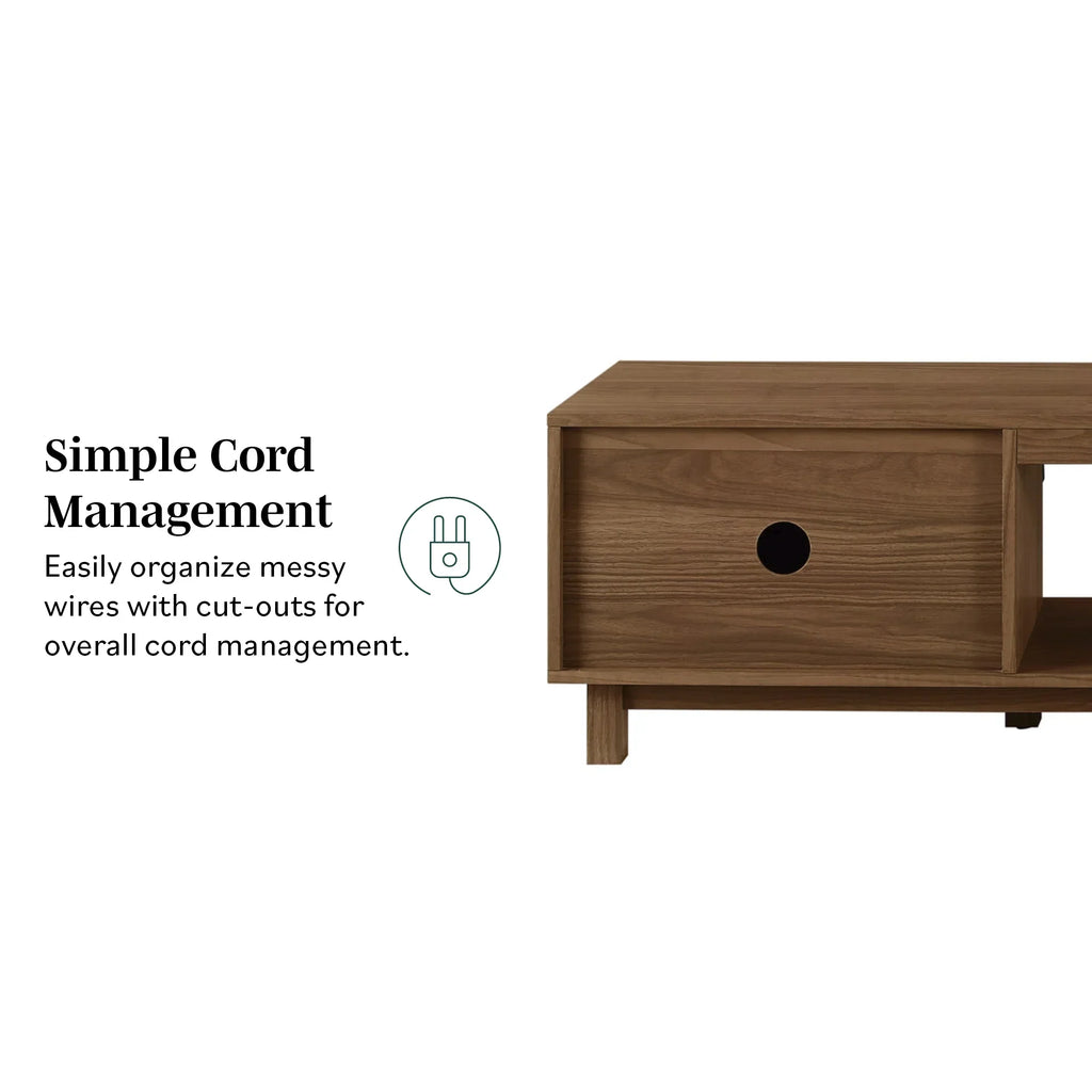 2026 NewWalker Edison Mid-Century Modern Reeded 2-Door TV Stand for TVs up to 80", Coastal Oak