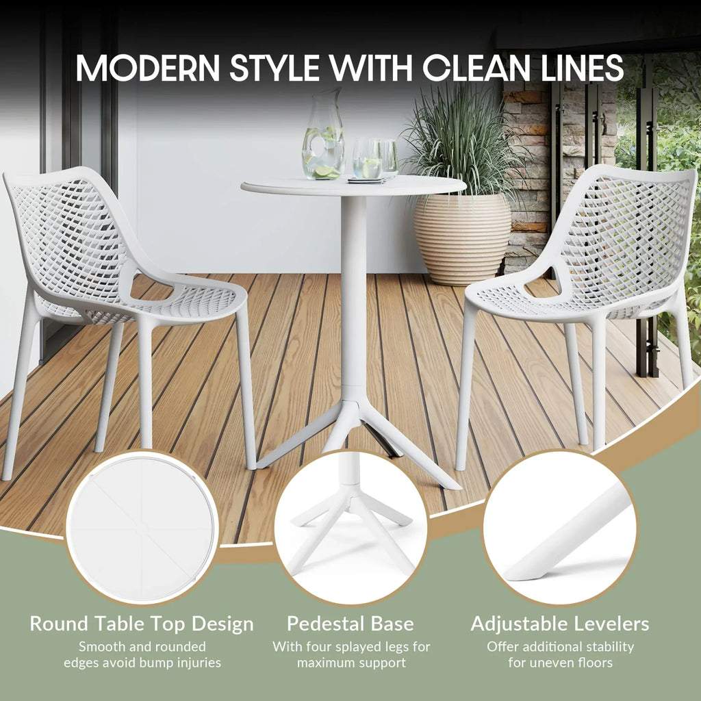 2026 NewWestinTrends Playa 3-Piece Outdoor Resin Patio Bistro Set with Stackable Patio Dining Side Chairs, Olive Green