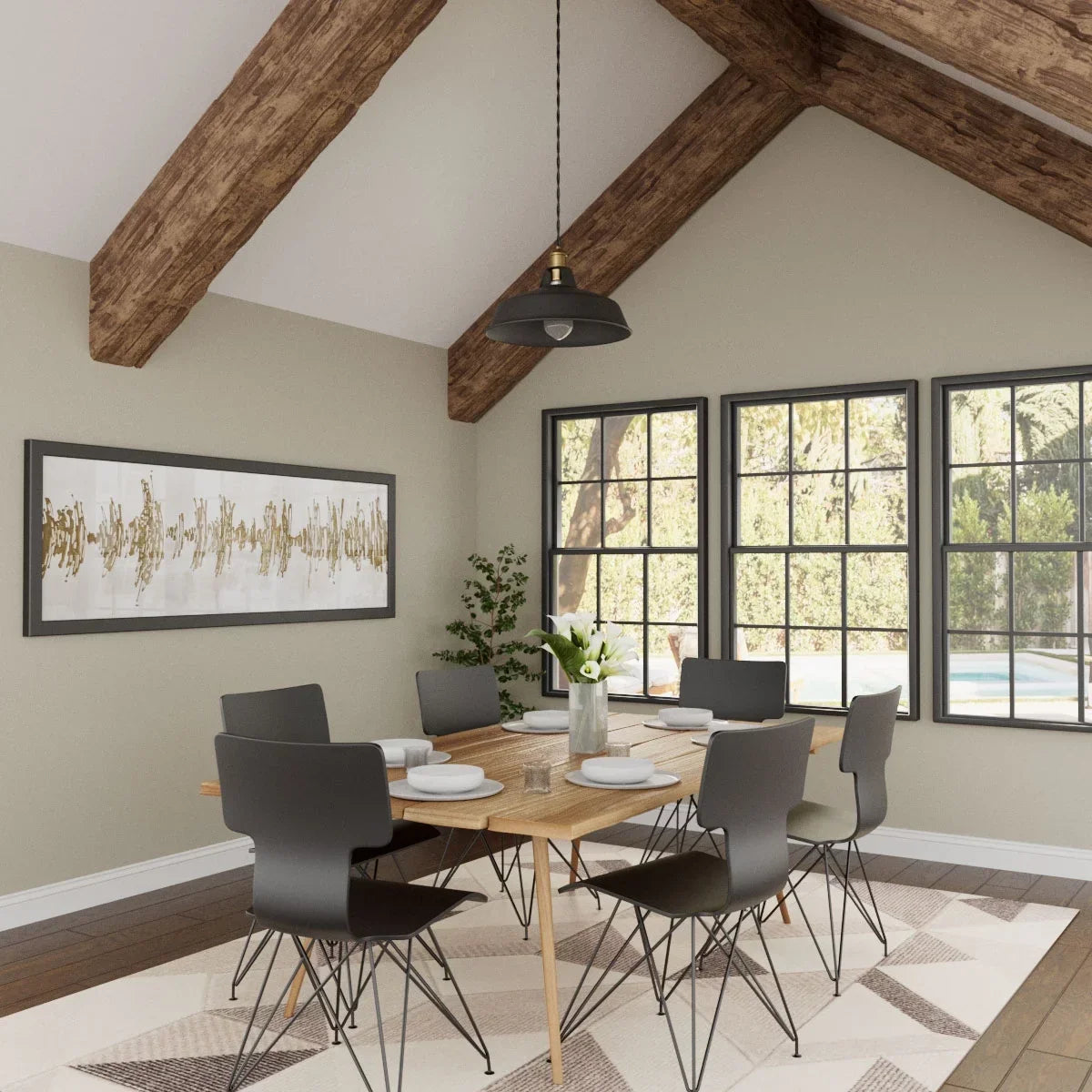 2026 NewEkena Millwork 3 1/2"W x 3 1/2"H x 120"L 3-Sided (U-Beam) Salvaged Timber HeritageTimber Faux Wood Ceiling Beam, Kona Brown