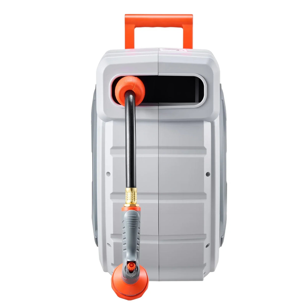 2026 NewVEVOR Retractable Garden Hose Reel, 5/8 Inch x 100 ft Wall Mounted Hose Reel, Heavy Duty Garden Hose Reel with 9 Patterns Nozzle, Any Length Lock, Upgraded Slow Return System and 180" Swivel Bracket