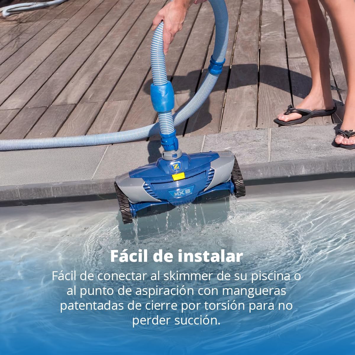 2026 Robot limpiador hidráulico Zodiac MX8 para piscinas enterradas de hasta 12 x 6 m.