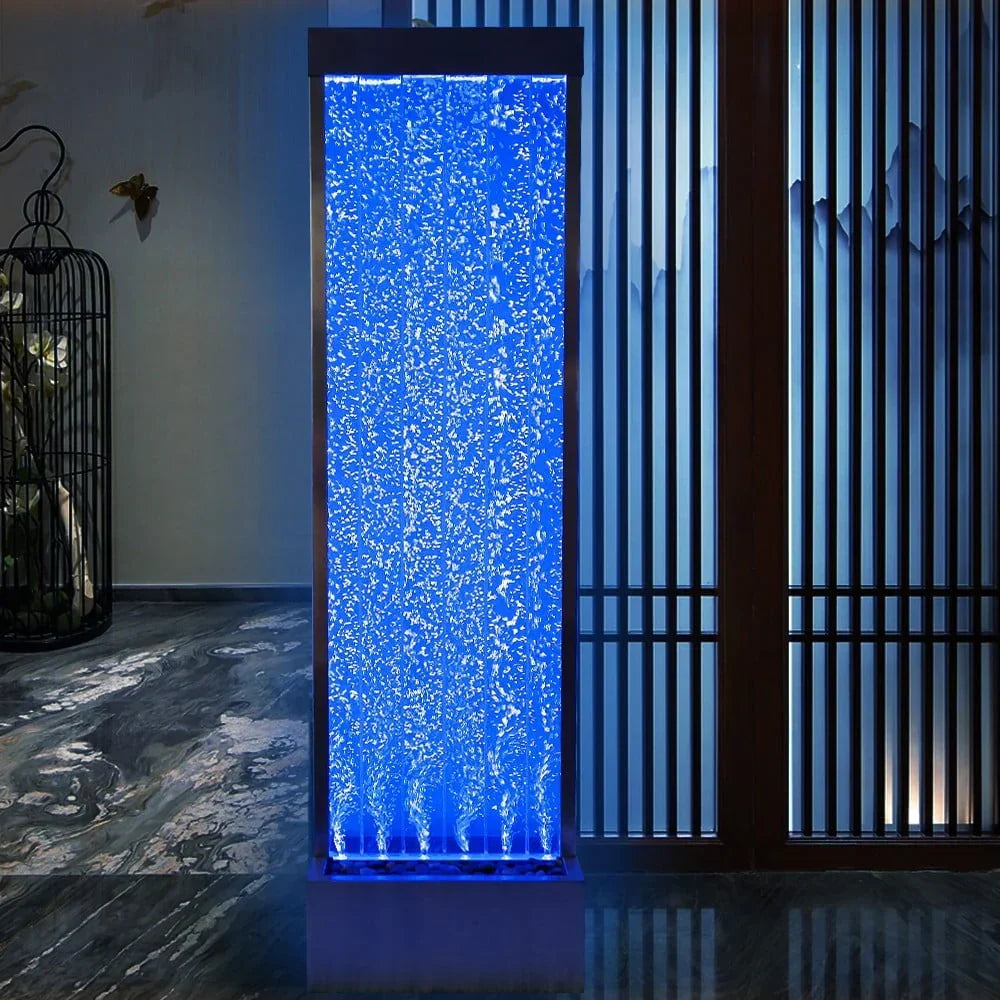 2026 New72'' Acrylic Bubble Fountain, Standing Bubble Panel, Color Lights/Remote Ctrl