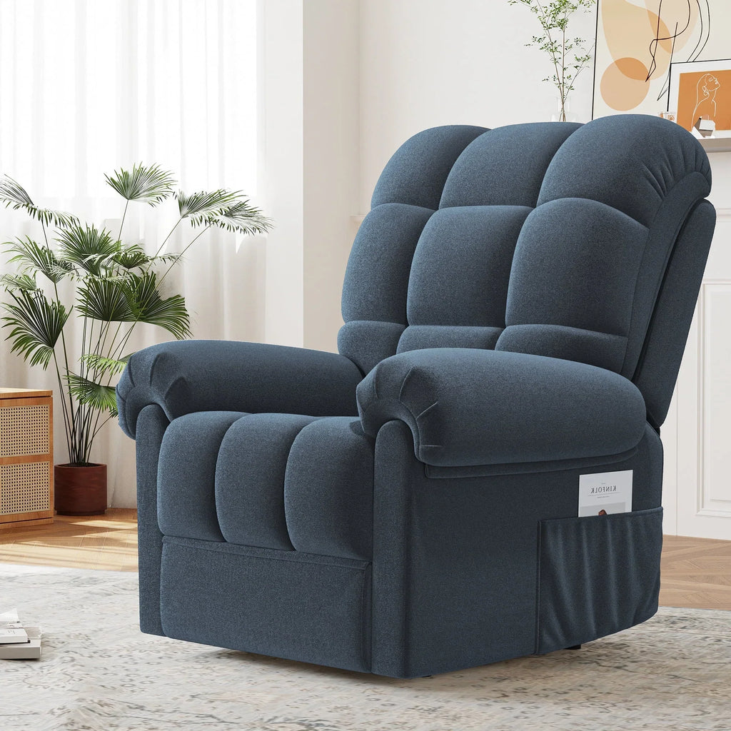 2026 NewPower Recliner Chair,Electric Recline Sofa Chair for Adults with USB Port,Comfy Teddy Fleece Adjustable Cloud Sofa,Tool-Free Setup,Beige White