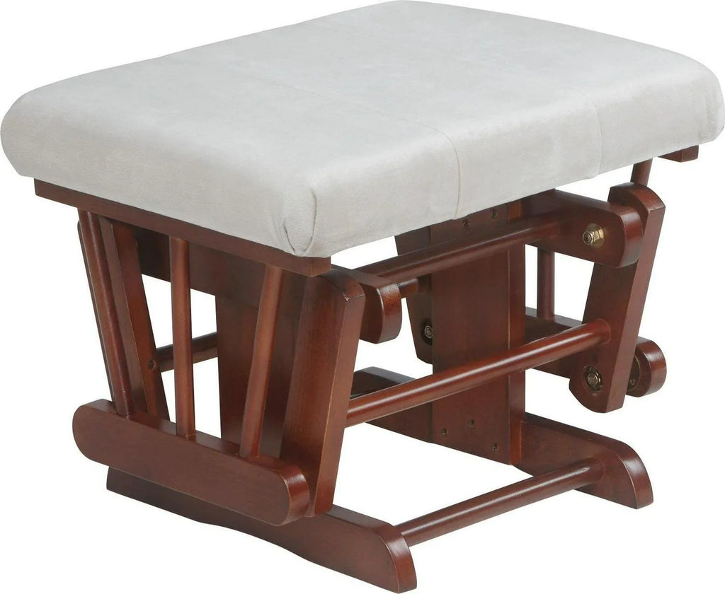 2026 NewAFG Alice Glider and Ottoman with Pillow. Espresso Finish with Beige Cushions