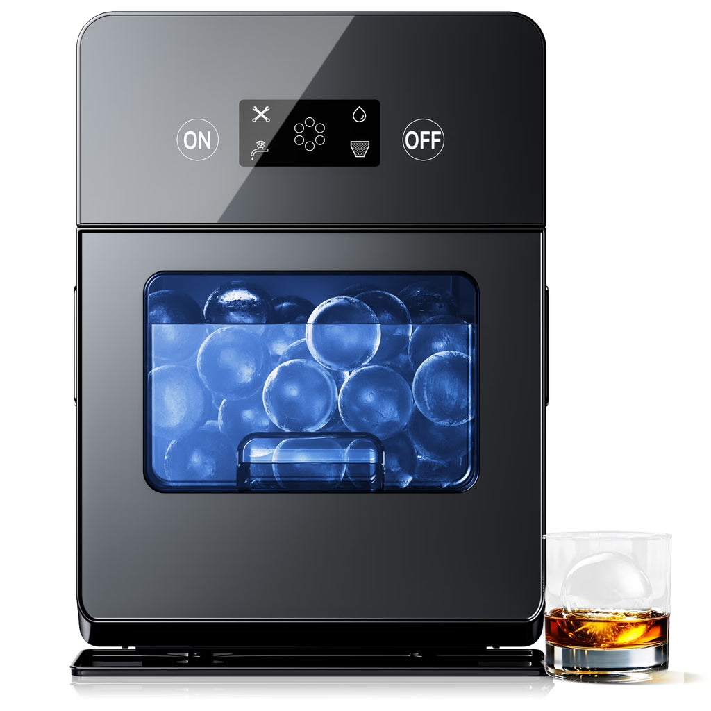 2026 NewSimzlife Sphere Ice Maker,10 pcs/Hour, 150 pcs/Day,Clear Ice Ball Maker with Enhanced Insulation, with LCD Touch Screen, Self-Cleaning, Quiet Home and Bar Ice for Whiskey Bourbon Parties