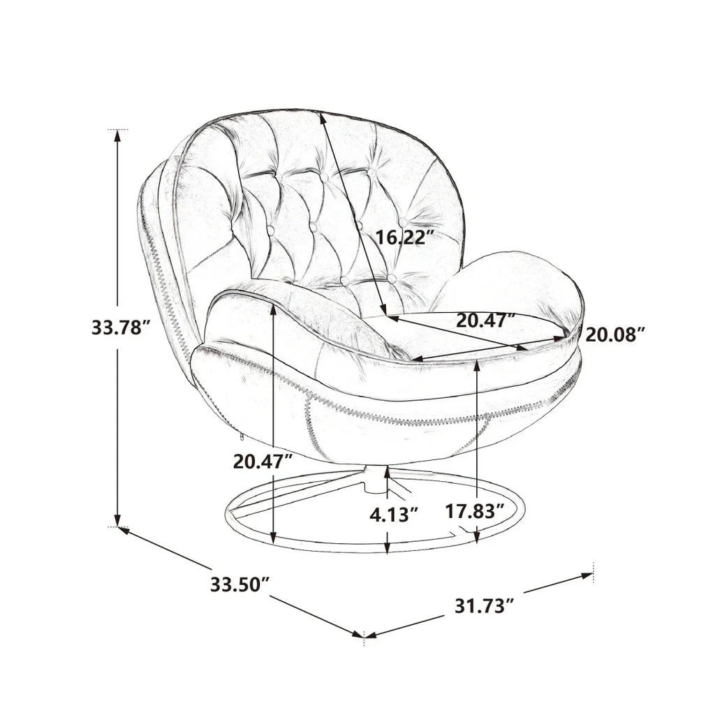 2026 NewVelvet Swivel Accent Chair with Ottoman, Modern Chaise Lounge Chair with Metal Frame and Footstool, Comfy Armchair Reading Chair for Living Room Bedroom Office,Blue