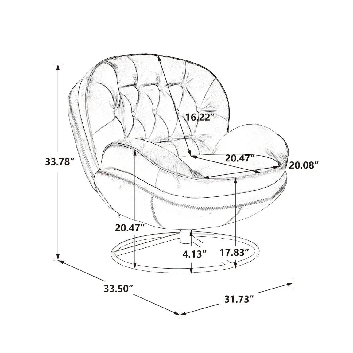 2026 NewVelvet Swivel Accent Chair with Ottoman, Modern Chaise Lounge Chair with Metal Frame and Footstool, Comfy Armchair Reading Chair for Living Room Bedroom Office,Blue