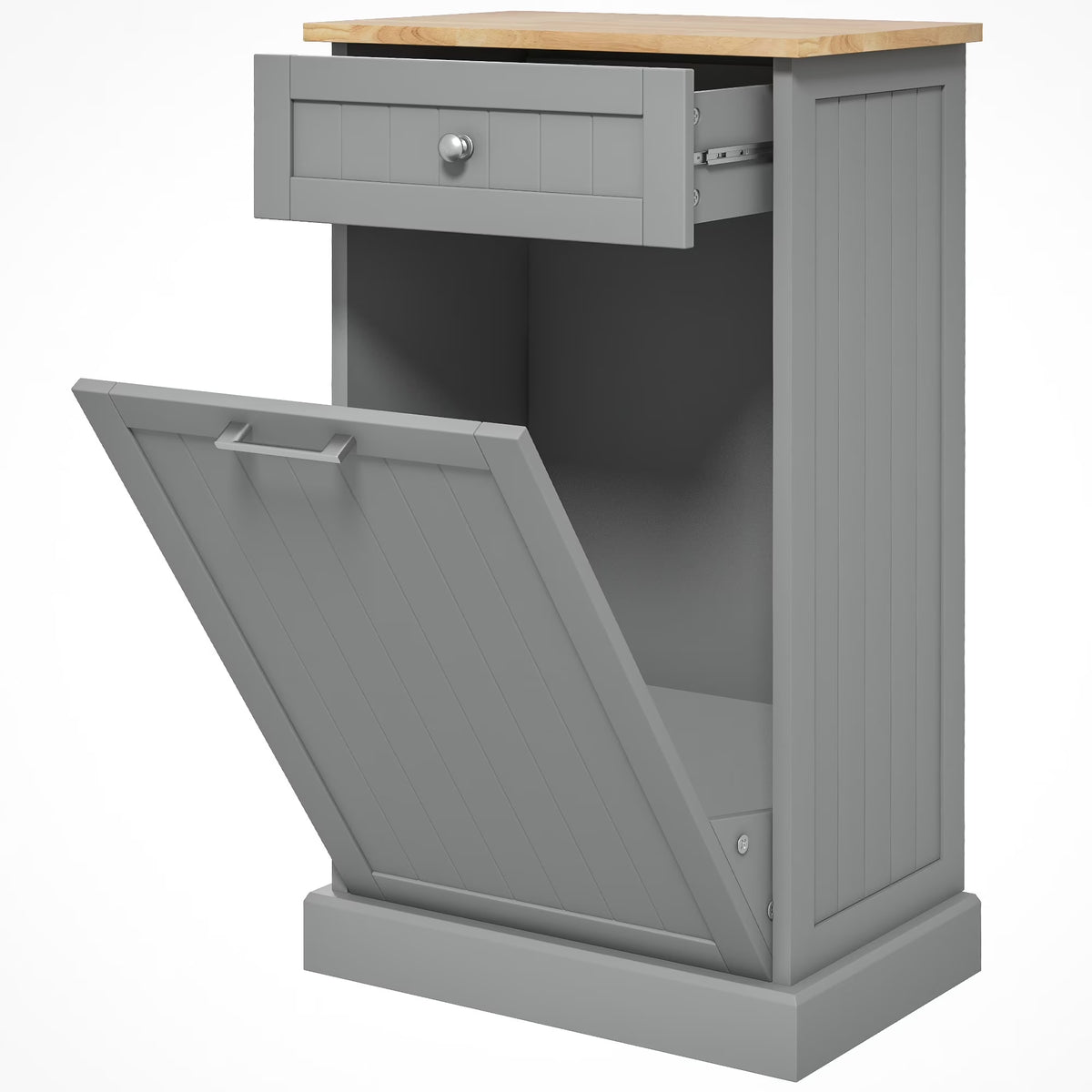 2026 NewHOMCOM Kitchen Tilt Out Trash Bin Cabinet, Free Standing Recycling Cabinet