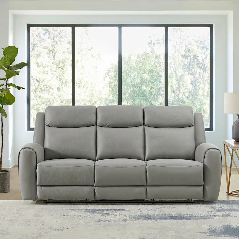 2026 Conjunto reclinable de 2 piezas estilo transicional, gris