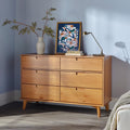 2026 NewWalker Edison Sonoma 6-Drawer Solid Wood Caramel Dresser
