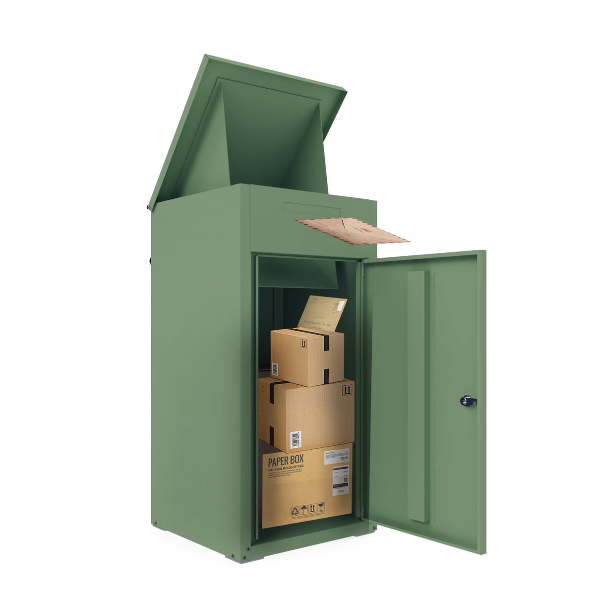 2026 NewAECOJOY Package Delivery Boxes for Outside Parcel Drop Box Outdoor Storage Box Wall Mounted Express Mail Package Delivery Box 17" x 16" x 38.3" Black
