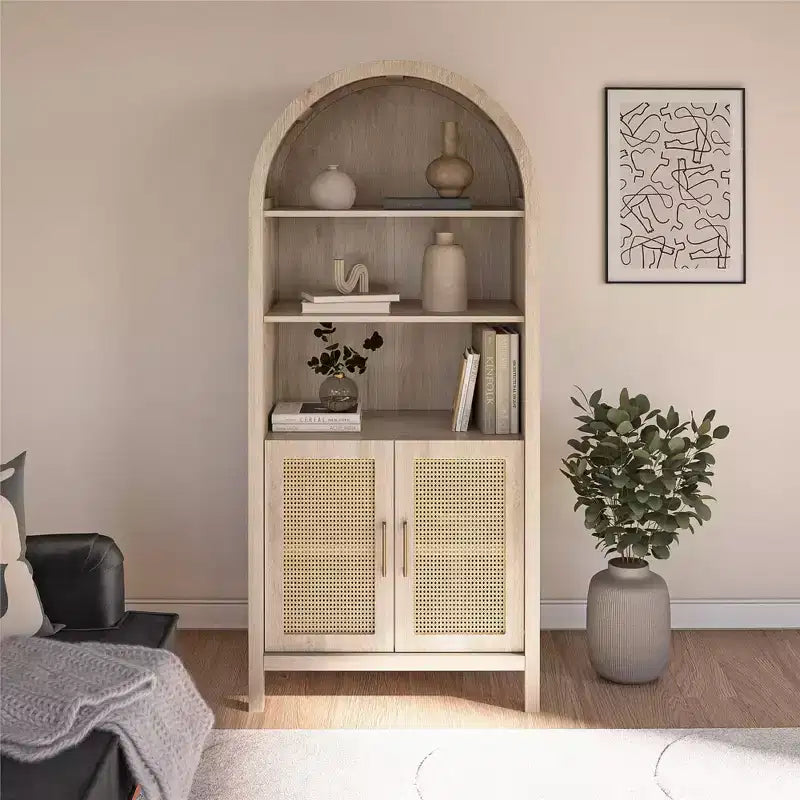 2026 GDFStudio Jackson Armario de almacenamiento moderno arqueado de 70" con 2 puertas