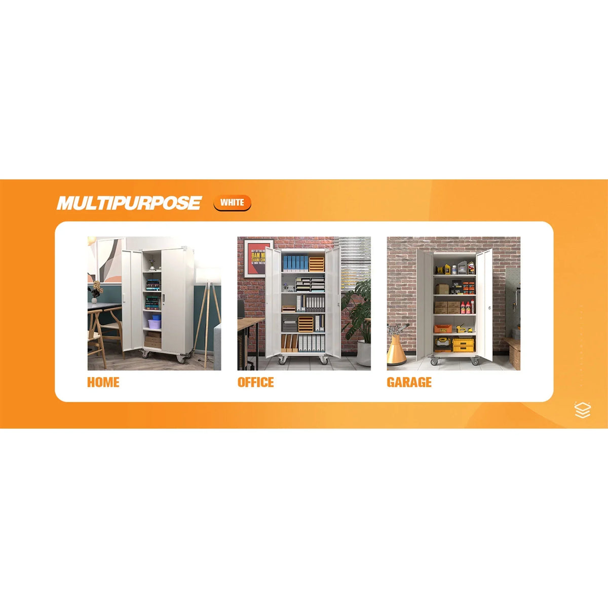2026 NewAobabo 72 Inch Locking Storage Cabinet w/ Adjustable Shelves, Gray