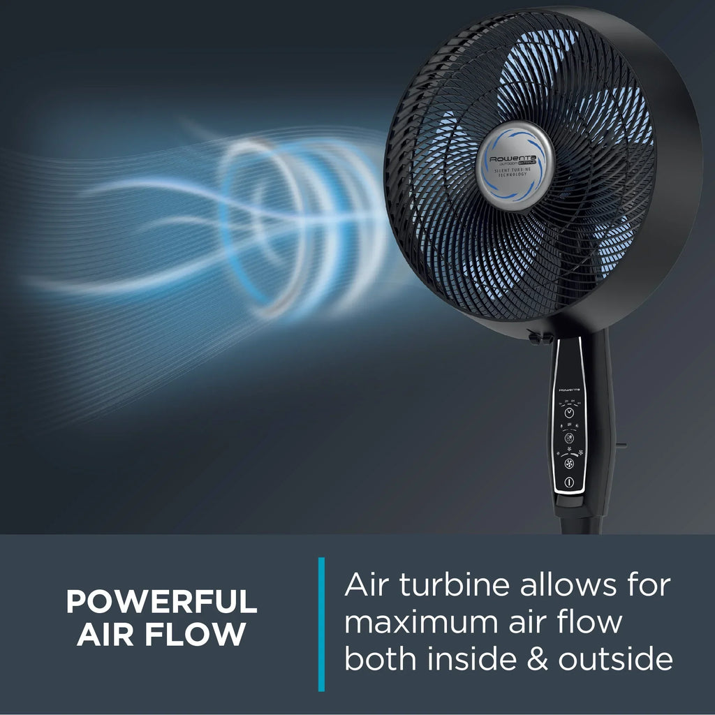 2026 NewRowenta Turbo Silence Standing Floor Fan with Remote, 53 Inch, Portable, 5 Speeds, VU5670