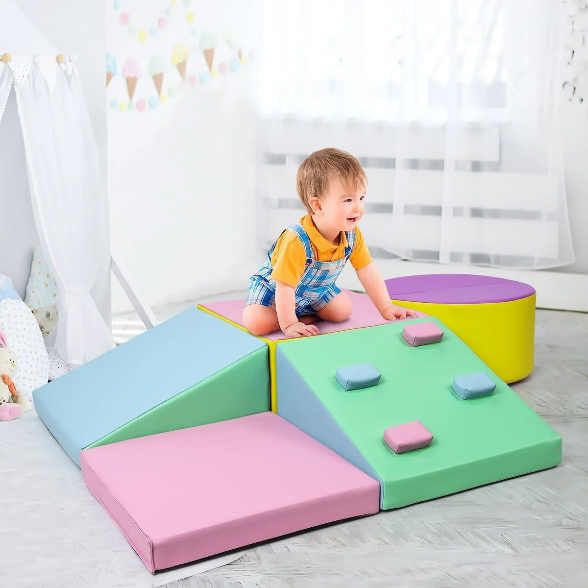 2026 NewSoft Climbing Set,Foam Climbing Blocks for Toddlers, Climbing, Crawling Play Set,5PCS