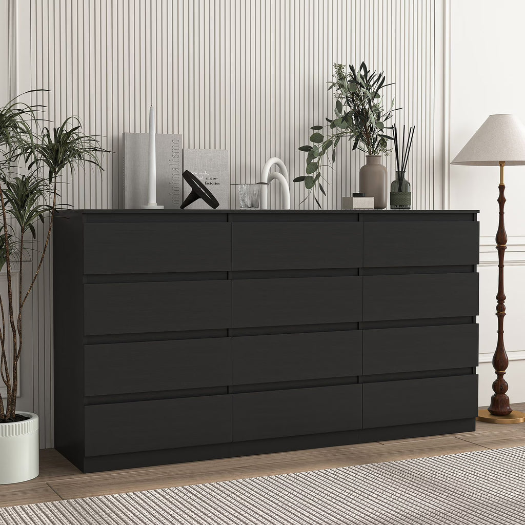 2026 NewResenkos Modern Mid Century 6 Drawer Wide Dressers Chests for Bedroom, Chest of Drawer Organizer Grey