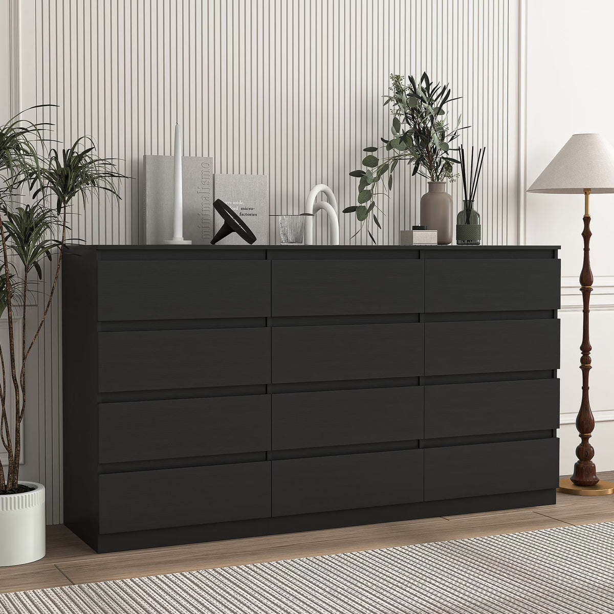 2026 NewResenkos Modern Mid Century 6 Drawer Wide Dressers Chests for Bedroom, Chest of Drawer Organizer Grey